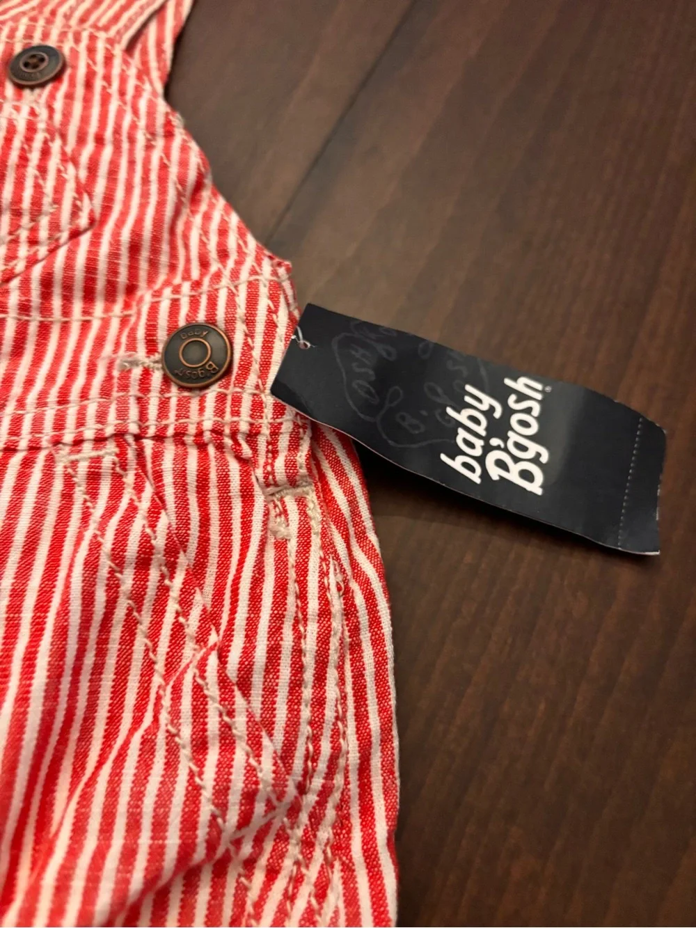 OshKosh B'gosh Red and White Striped Baby Overalls 100% cotton